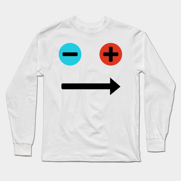 Red Plus & Blue minus face Long Sleeve T-Shirt by Student-Made